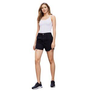 Dennis Chino Black Cut Off Raw Hem Goth Shorts Size 31